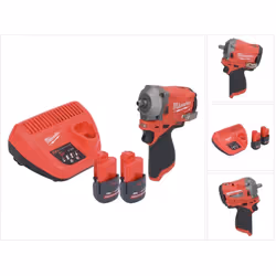 Contenu de la livraison: - 1x Milwaukee M12 FIW38 Clé à choc sans fil - 2x Milwaukee M12 HB2.5 High Output 12 V 2,5 Ah batter ...