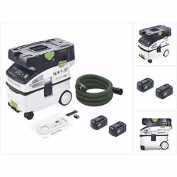 Contenu de la livraison: - 1x Festool CTLC MIDI Batterie Aspirateur mobile - 1x filtre principal HF-CT COMP - 1x sac filtre S ...