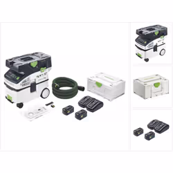 Contenu de la livraison: - 1x Festool CTLC MIDI Batterie Aspirateur mobile - 1x filtre principal HF-CT COMP - 1x sac filtre S ...