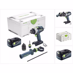 Contenu de la livraison: - 1x Festool TPC 18/4 perceuse-visseuse à percussion sans fil - 1x embout PZ 2 - 1x Porte-embout mag ...