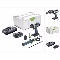 Contenu de la livraison: - 1x Festool TPC 18/4 perceuse-visseuse à percussion sans fil - 1x embout PZ 2 - 1x Porte-embout mag ...