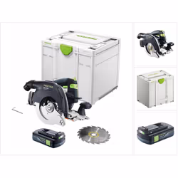 Contenu de la livraison: - 1x Festool HKC 55 scie circulaire portative sans fil - 1x Festool lame de scie circulaire HW 160x1 ...