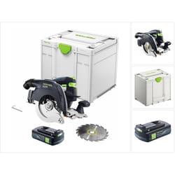 Hkc 55 EB-Basic Scie circulaire portative sans fil 18 v 160 mm Brushless + 1x batterie 3,0 Ah + Systainer - sans chargeur - Festool
