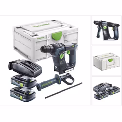 Contenu de la livraison: - 1x Festool BHC 18 Marteau perforateur sans fil - 1x poignée supplémentaire - 1x butée de profondeu ...