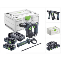 Bhc 18-Basic marteau perforateur sans fil 18 v 1.8 j sds Plus Brushless + 2x batterie 3.0 Ah + chargeur + systainer - Festool