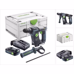 Contenu du paquet: - 1x Festool BHC 18 Marteau perforateur sans fil - 1x Poignée supplémentaire - 1x Butée de profondeur - 1x ...