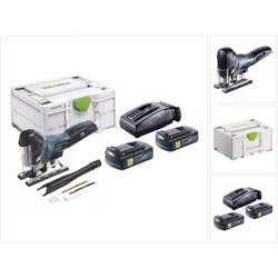 Contenu de la livraison: - 1x Festool CARVEX PSC 420 scie pendulaire sans fil - 1x lame de scie à denture fine - 1x lame de s ...