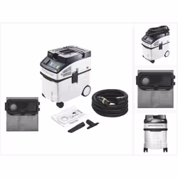 Contenu de la livraison: - 1x Festool CLEANTEC CT 25 E Aspirateur mobile - 1x Fugendse D 36 FD-150 - 1x Filtre principal - 1x ...