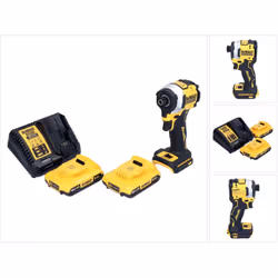 Contenu du paquet: - 1x DeWalt DCF850N Visseuse à choc sans fil - 1x Clip ceinture - 2x Batteries DeWalt DCB 183 2,0Ah 18V - ...