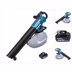 Contenu de la livraison: - 1x Makita DUB 187 aspirateur et souffleur de feuilles sans fil - 1x Makita BL 1850 B batterie 18 V ...