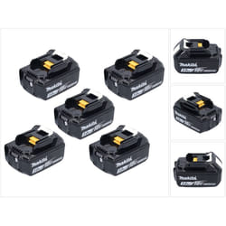 Kit batterie 5x bl 1830 b 18 v 3,0 Ah / 3000 mAh Li-Ion ( 5x 197599-5 ) avec affichage led - original, pas de copie - Makita