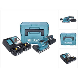 Makita - dbo 382 rtj Ponceuse vibrante sans fil 18 v 93 x 185 mm Brushless + 2x batterie 5,0 Ah + chargeur + Makpac