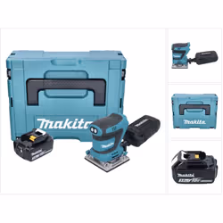 Contenu de la livraison: - 1x Makita DBO 484 ponceuse vibrante sans fil - 1x boîte à poussière cpl. ( 135246-0 ) - 1x sac à p ...