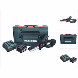 Contenu de la livraison: - 1x Metabo MS 18 LTX 15 Scie à onglets sans fil - 1x guide-chaîne 15 cm - 1x chaîne de scie 15 cm ( ...