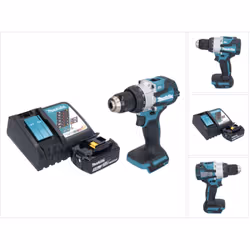 Contenu de la livraison: - 1x Makita DHP 489 perceuse-visseuse à percussion sans fil - 1x Makita BL 1850 B 18 V 5,0 Ah batter ...