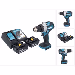 Contenu de la livraison: - 1x Makita DHP 489 perceuse-visseuse à percussion sans fil - 2x Makita BL 1860 B 18 V 6,0 Ah - 1x M ...