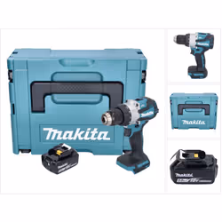 Contenu de la livraison: - 1x Makita DHP 489 perceuse-visseuse à percussion sans fil - 1x Makita BL 1850 B 18 V 5,0 Ah batter ...
