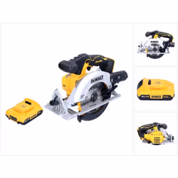 Contenu de la livraison: - 1x DeWalt DCS 565 scie circulaire manuelle sans fil - 1x lame de scie - 1x guide parallèle - 1x ad ...