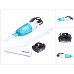 Contenu de la livraison: - 1x Makita DCL 181 F aspirateur sans fil - 1x embout de sol - 1x embout de joint - 1x filtre en tis ...