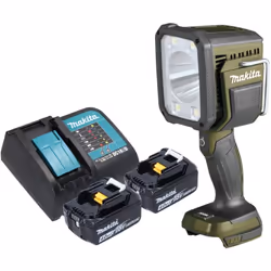 Contenu de la livraison: - 1x Makita DML 812 Projecteur manuel à LED sans fil - 2x Makita BL 1840 B batterie 18 V 4,0 Ah - 1x ...