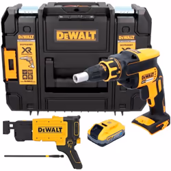Contenu de la livraison: - 1x Dewalt DCF 620 visseuse pour cloisons sèches - 1x porte-embouts magnétique - 2x embouts PH2 - 1 ...