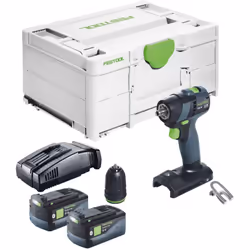 Livraison:- 1x Festool TXS 18 Perceuse-visseuse sans fil- 1x Festool BF-FX 10 FastFix Mandrin à serrage rapide- 1x Festool Sy ...