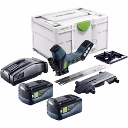Livraison:- 1x Festool ISC 240 Scie à métaux sans fil- 1x Festool Garniture de coupe ondulée SG-240/W-ISC ( 575411 )- 1x Tabl ...