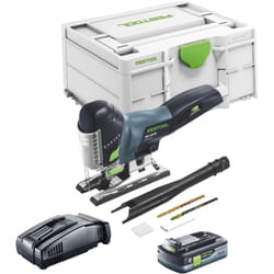 Carvex psc 420 EB-Basic Scie sauteuse pendulaire sans fil 18 v 120 mm Brushless + 1x batterie 4,0 Ah + chargeur rapide + Systainer - Festool