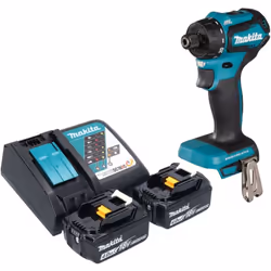 Contenu de la livraison: - 1x Makita DDF 083 Perceuse-visseuse sans fil - 2x Makita BL 1840 B batterie 18 V 4,0 Ah - 1x charg ...