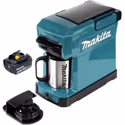 Contenu de la livraison: - 1x Makita DCM 501 Cafetière sans fil - 1x Makita tasse - 1x batterie Makita BL 1840 B 18 V 4,0 Ah  ...