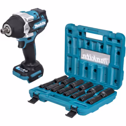 Contenu de la livraison: - 1x Makita DTW 701 Clé à choc sans fil - 1x jeu de clés à douille E-16586 14 pcs ( 10 / 11 / 12 / 1 ...