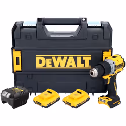 Contenu de la livraison: - 1x DeWalt DCD 805 Perceuse-visseuse à percussion sans fil - 2x DeWalt DCB 183 Batterie 18 V 2,0 Ah ...