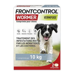 Vermifuge - Frontcontrol - Wormer - 2 Comprimés - Efficace contre les vers - Pour chiens