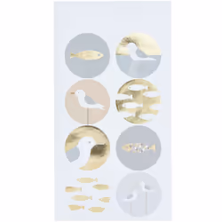 Rico Design 300003 autocollant décoratif Feuille, Papier Or, Gris, Rose, Blanc 32 pièce(s)