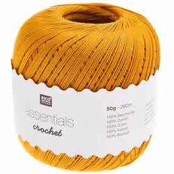 Fil à crocheter - RICO DESIGN - Essentials crochet - Moutarde - 50 g - 100% coton