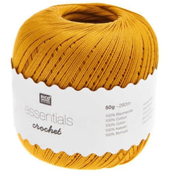 Fil à crocheter - RICO DESIGN - Essentials crochet - Moutarde - 50 g - 100% coton