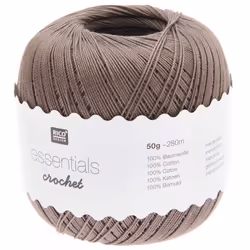 Fil à crocheter - RICO DESIGN - Essentials crochet - 50 g - 100% coton - Couleur taupe