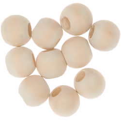 Rico Design 500211, Bois, Naturel, Perle ronde, 10 pièce(s)