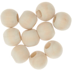 Rico Design 500211 perle Perle ronde Bois Naturel 10 pièce(s)