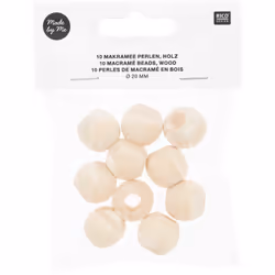 Rico Design 500211 perle Perle ronde Bois Naturel 10 pièce(s)
