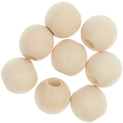 Rico Design 500212 perle Perle ronde Bois Naturel 8 pièce(s)
