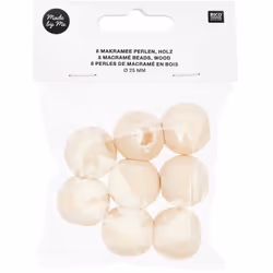 Rico Design 500212 perle Perle ronde Bois Naturel 8 pièce(s)