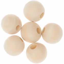 Rico Design 500213, Bois, Naturel, Perle ronde, 6 pièce(s)