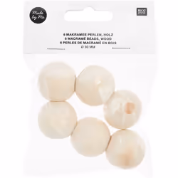 Rico Design 500213 perle Perle ronde Bois Naturel 6 pièce(s)