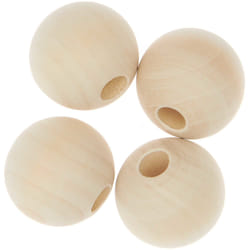 Rico Design 500214 perle Perle ronde Bois Naturel 4 pièce(s)