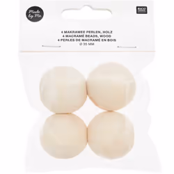 Rico Design 500214 perle Perle ronde Bois Naturel 4 pièce(s)
