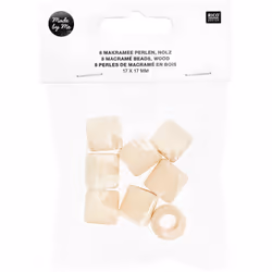Rico Design 500216 perle Perle carrée Bois Naturel 8 pièce(s)