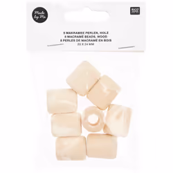 Rico Design 500217 perle Perle carrée Bois Naturel 8 pièce(s)