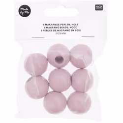 Rico Design 500221 perle Perle ronde Bois Rose 8 pièce(s)
