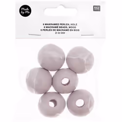 Rico Design 500222 perle Perle ronde Bois Gris 10 pièce(s)